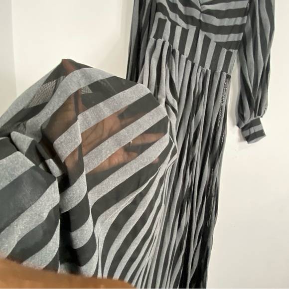 FOXBLOOD Victoria Striped Mesh Gown - Picture 6 of 9